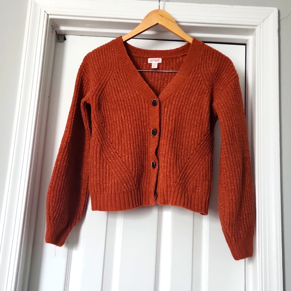 Cat & Jack Girls Cable Knit Button-Down Cardigan size L 10/12